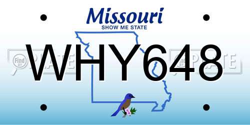 WHY648 Missouri License Plate