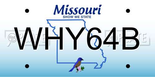 WHY64B Missouri License Plate