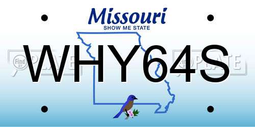 WHY64S Missouri License Plate