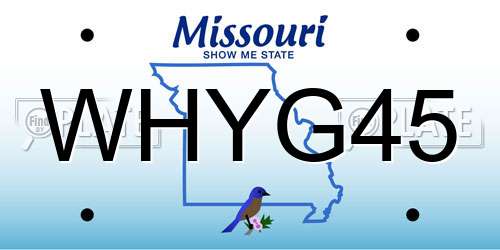 WHYG45 Missouri License Plate