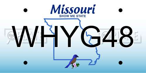 WHYG48 Missouri License Plate