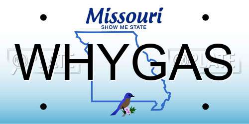 WHYGAS Missouri License Plate