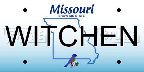 WITCHEN Missouri License Plate