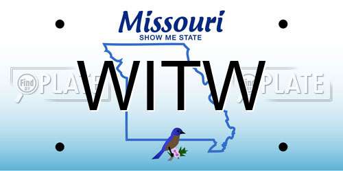 WITW Missouri License Plate