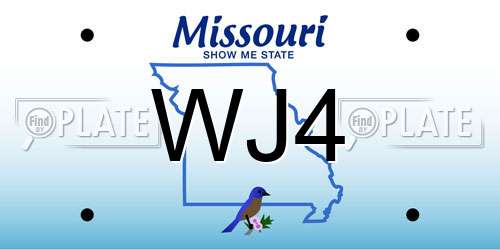 WJ4 Missouri License Plate