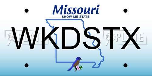 WKDSTX Missouri License Plate