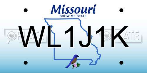 WL1J1K Missouri License Plate