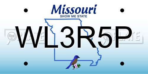 WL3R5P Missouri License Plate