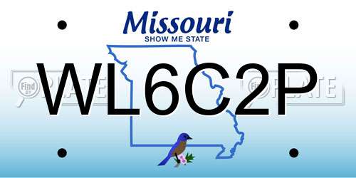 WL6C2P Missouri License Plate
