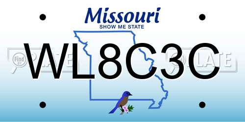 WL8C3C Missouri License Plate