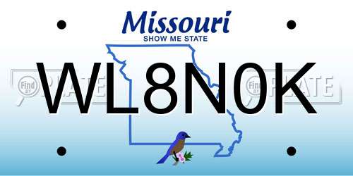 WL8N0K Missouri License Plate
