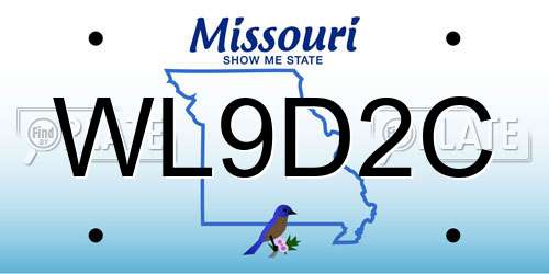 WL9D2C Missouri License Plate