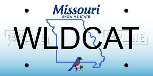 WLDCAT Missouri License Plate