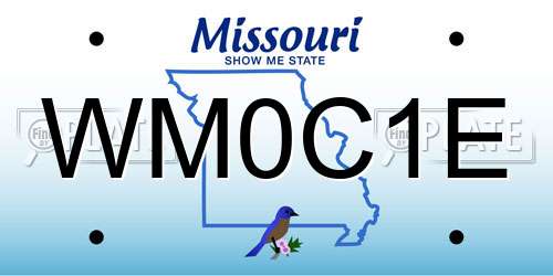 WM0C1E Missouri License Plate