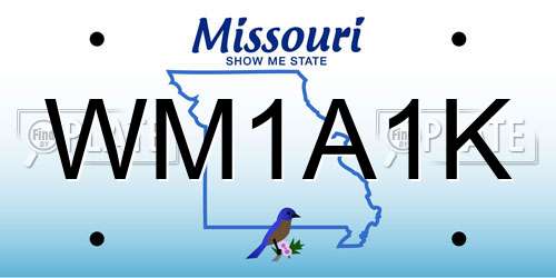 WM1A1K Missouri License Plate