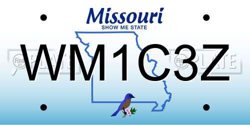 WM1C3Z Missouri License Plate
