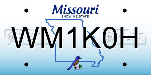 WM1K0H Missouri License Plate