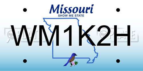 WM1K2H Missouri License Plate