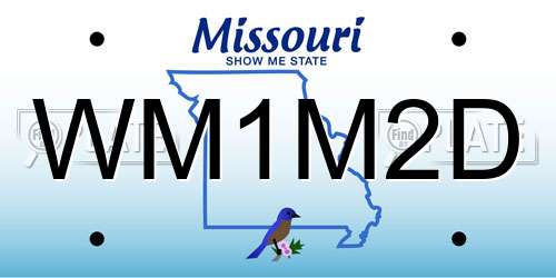 WM1M2D Missouri License Plate
