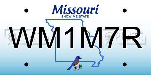 WM1M7R Missouri License Plate