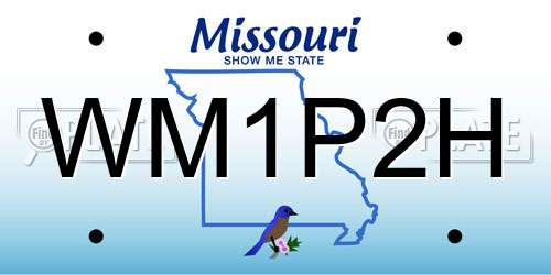 WM1P2H Missouri License Plate