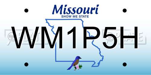 WM1P5H Missouri License Plate