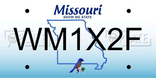WM1X2F Missouri License Plate