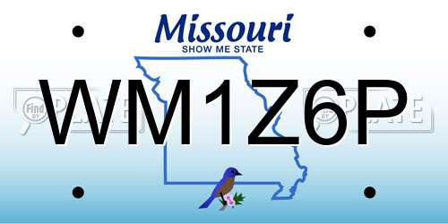 WM1Z6P Missouri License Plate