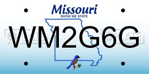 WM2G6G Missouri License Plate