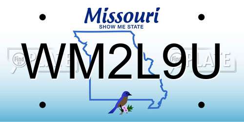 WM2L9U Missouri License Plate