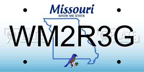 WM2R3G Missouri License Plate