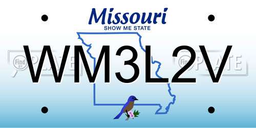 WM3L2V Missouri License Plate