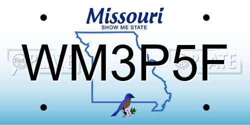 WM3P5F Missouri License Plate