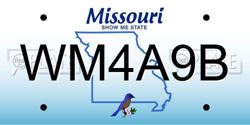 WM4A9B Missouri License Plate