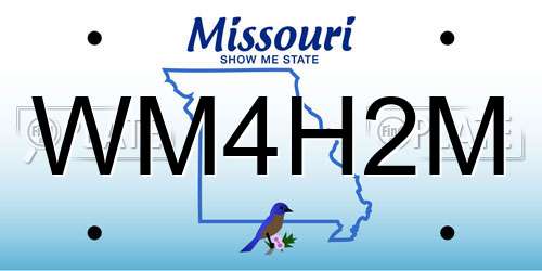 WM4H2M Missouri License Plate