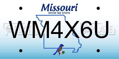 WM4X6U Missouri License Plate