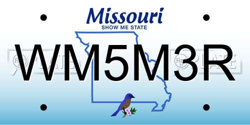 WM5M3R Missouri License Plate