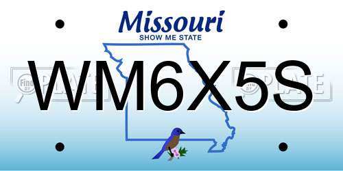 WM6X5S Missouri License Plate