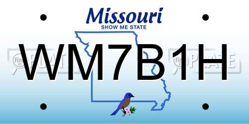 WM7B1H Missouri License Plate