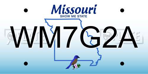 WM7G2A Missouri License Plate