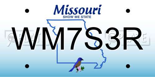 WM7S3R Missouri License Plate