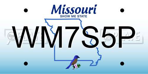 WM7S5P Missouri License Plate
