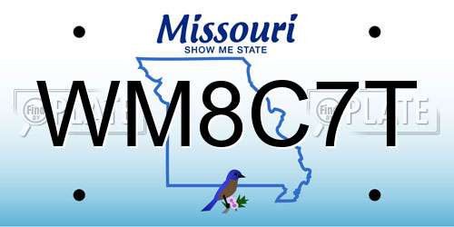WM8C7T Missouri License Plate
