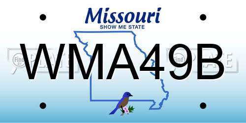 WMA49B Missouri License Plate