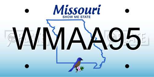 WMAA95 Missouri License Plate