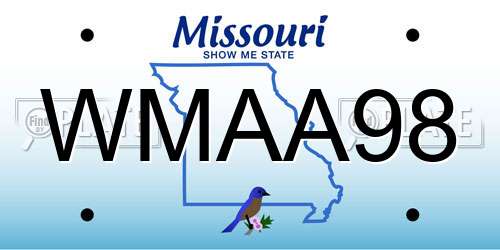 WMAA98 Missouri License Plate