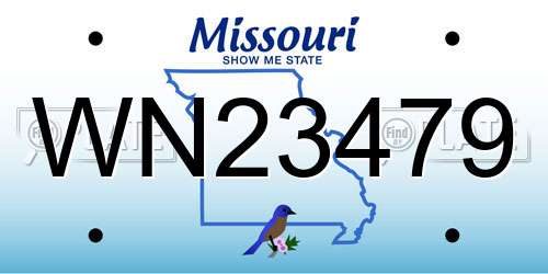 WN23479 Missouri License Plate