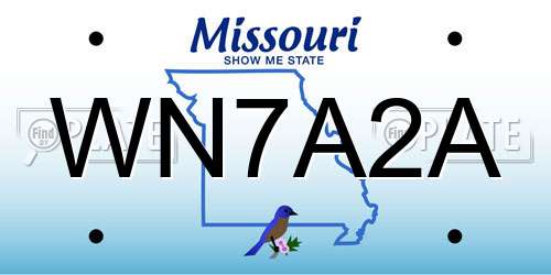 WN7A2A Missouri License Plate