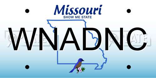 WNADNC Missouri License Plate
