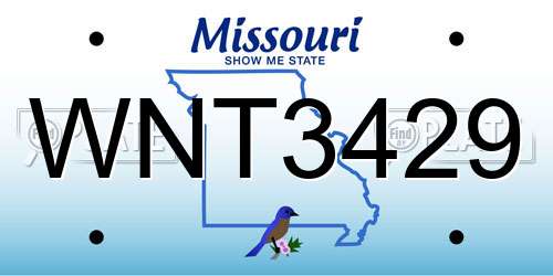 WNT3429 Missouri License Plate